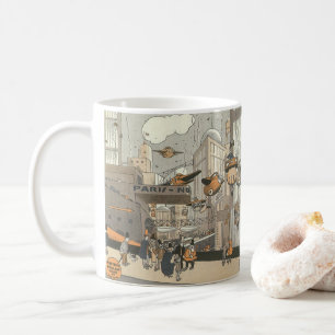Mug Science-fiction vintage Paris urbain, Steampunk