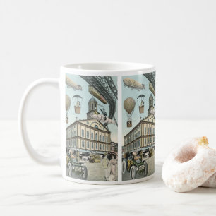 Mug Science-fiction vintage, ville steampunk victorien