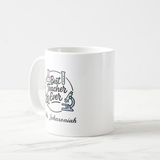 Mug Science Meilleur Enseignant Flacon Ever, Microscop (Devant gauche)