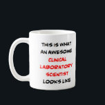 Mug scientifique de laboratoire clinique, génial<br><div class="desc">chercheur en laboratoire clinique</div>