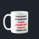 Mug scientifique de laboratoire clinique, génial<br><div class="desc">chercheur en laboratoire clinique</div>
