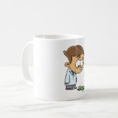 Mug Scientifique Garçon Triste avec Expérience Ratée (Devant gauche)