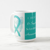 Mug Scleroderma Sensibilisation Ruban Angel personnali (Devant gauche)