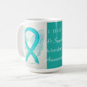Mug Scleroderma Sensibilisation Ruban Angel personnali (Devant gauche)