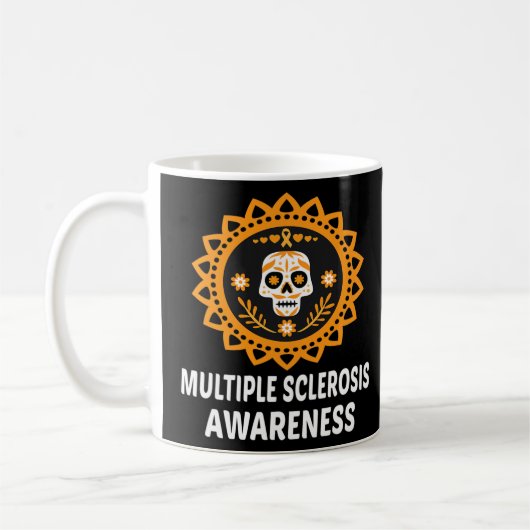 Mug Sclérose Ms Orange Ribbon Skull (Gauche)