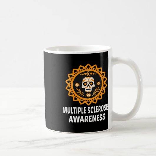 Mug Sclérose Ms Orange Ribbon Skull (Droite)