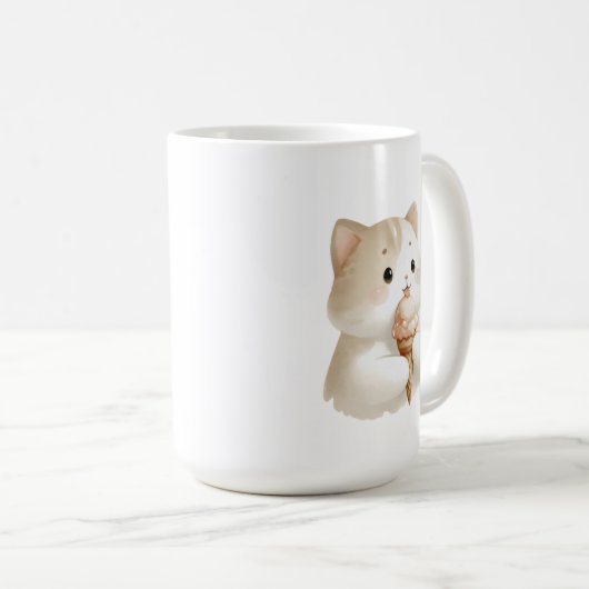 Mug Scoop de la crème glacée mignonne Kitty Cat (Devant droit)