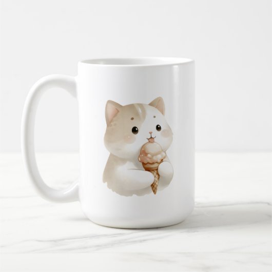 Mug Scoop de la crème glacée mignonne Kitty Cat (Gauche)