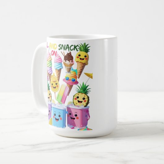 Mug Scoop, Sip, Smile – Summer Treats Tee (Devant gauche)