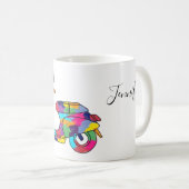 Mug Scooter Rainbow Moteur Mopé Personnalisé (Devant droit)