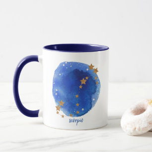 Mug Scorpio Aquarelle Nuit Ciel Constellation Zodiac