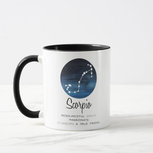 Mug Scorpio Sign, Constellation, café Zodiac (Gauche)