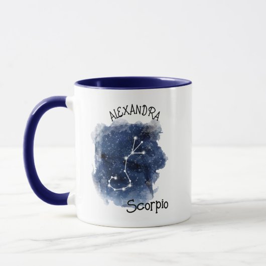 Mug Scorpio Starry Night Constellation Nom personnalis (Gauche)