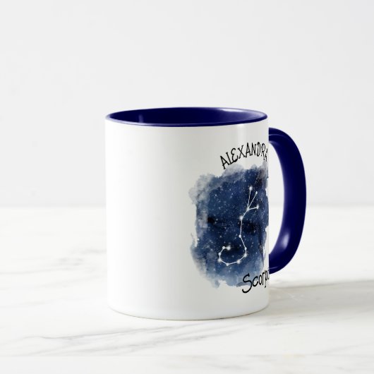 Mug Scorpio Starry Night Constellation Nom personnalis (Devant droit)