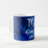 Mug Scorpio Zodiac Constellation Bleu Galaxie Monogram (Devant gauche)