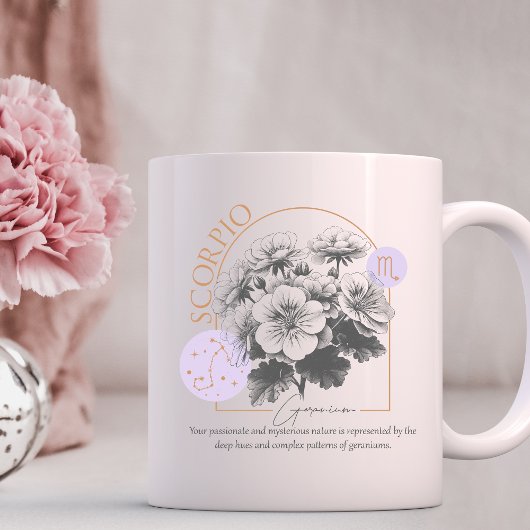 Mug Scorpio zodiac fleur de naissance mois anniversair