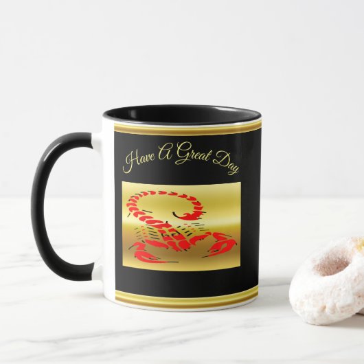 Mug Scorpion venimeux rouge insecte très venimeux (Avec donut)
