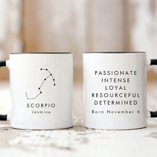 Mug Scorpion Zodiaque minimaliste personnalisé