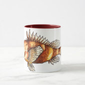 Mug Scorpionfish Art, realistic illustration (Centre)