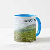 Mug Scotland Calligraphy with Highlands Mountains (Devant droit)