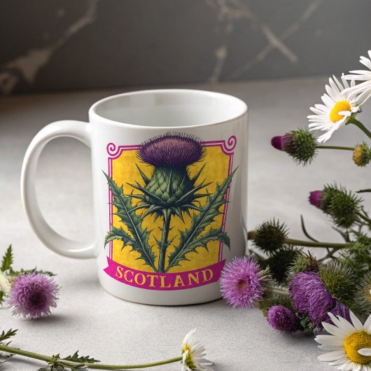 Mug Scotland Thistle Antique Botanique