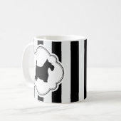 Mug Scottie blanc de noir de rayure (Devant gauche)
