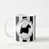 Mug Scottie blanc de noir de rayure (Gauche)