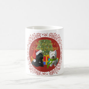 Mug Scottie et Westie Joyeux Noël