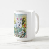 Mug Scottie heureux dans un champ (Devant droit)