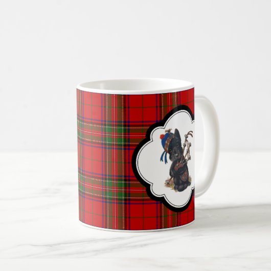 Mug Scottie mignon jouant des cornemuses (Devant droit)