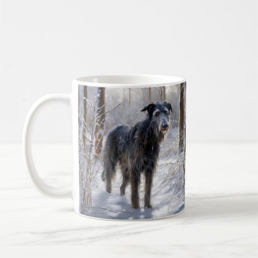 Mug Scottish Deerhound Laissez-le neiger Noël (Gauche)