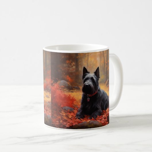 Mug Scottish Terrier en automne Leaves Fall Inspire (Devant droit)