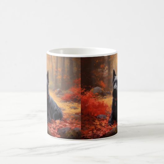 Mug Scottish Terrier en automne Leaves Fall Inspire (Centre)