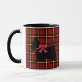 Mug Scottish Terrier, Scotland dog, brique rouge plaid (Gauche)