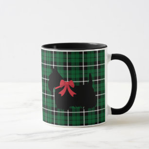 Mug Scottish Terrier, Scotland dog, Kelly green plaid