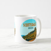 Mug Scottsdale Arizona Cactus et Mountain Vintage (Devant droit)