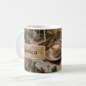 Mug Scrapbook Collage Scène de Café de Campagne Nom Pe (Devant gauche)
