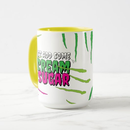 Mug Scream & Sugar Fun Funny Zombie Scratched (Devant gauche)