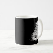 Mug Scribble Cat Minimal Line Art Japanese  (Devant droit)