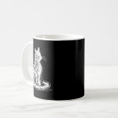 Mug Scribble Cat Minimal Line Art Japanese (Devant gauche)