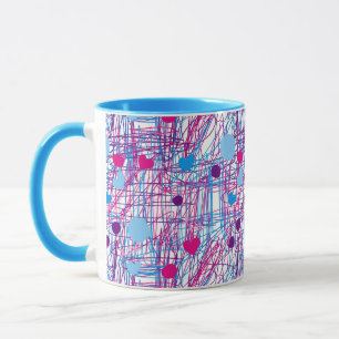 Mug Scribble Pink Blue Trending