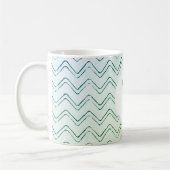 Mug Scribble Zig Zag Monogramme en vert à bleu (Gauche)