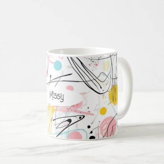 Mug Scribbles et formes embrouillées (Devant droit)