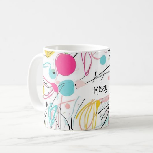 Mug Scribbles et formes embrouillées (Devant gauche)