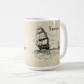 Mug Scrimshaw Design voilier (Devant droit)