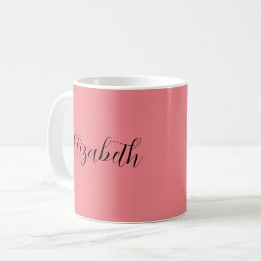 Mug Script à la main Ajouter votre nom Modèle tendance (Devant gauche)