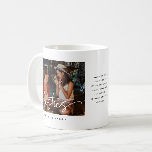 Mug Script Bestie Photo Keepsaké & Citation Cadeau (Devant gauche)