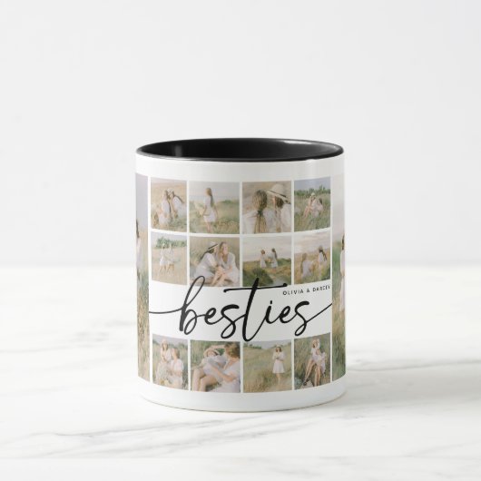 Mug Script Besties Photo Collage Personalized (Centre)
