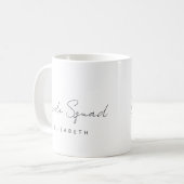 Mug Script Bride Squad Bachelorette Bridesmaid Name (Devant gauche)