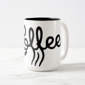Mug Script Café Noir & Blanc Moderne - Premium (Devant droit)